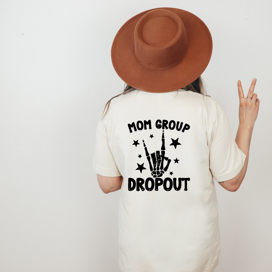 Mom Group Drop Out Tee - Pebble, Soft Cream and Mustard