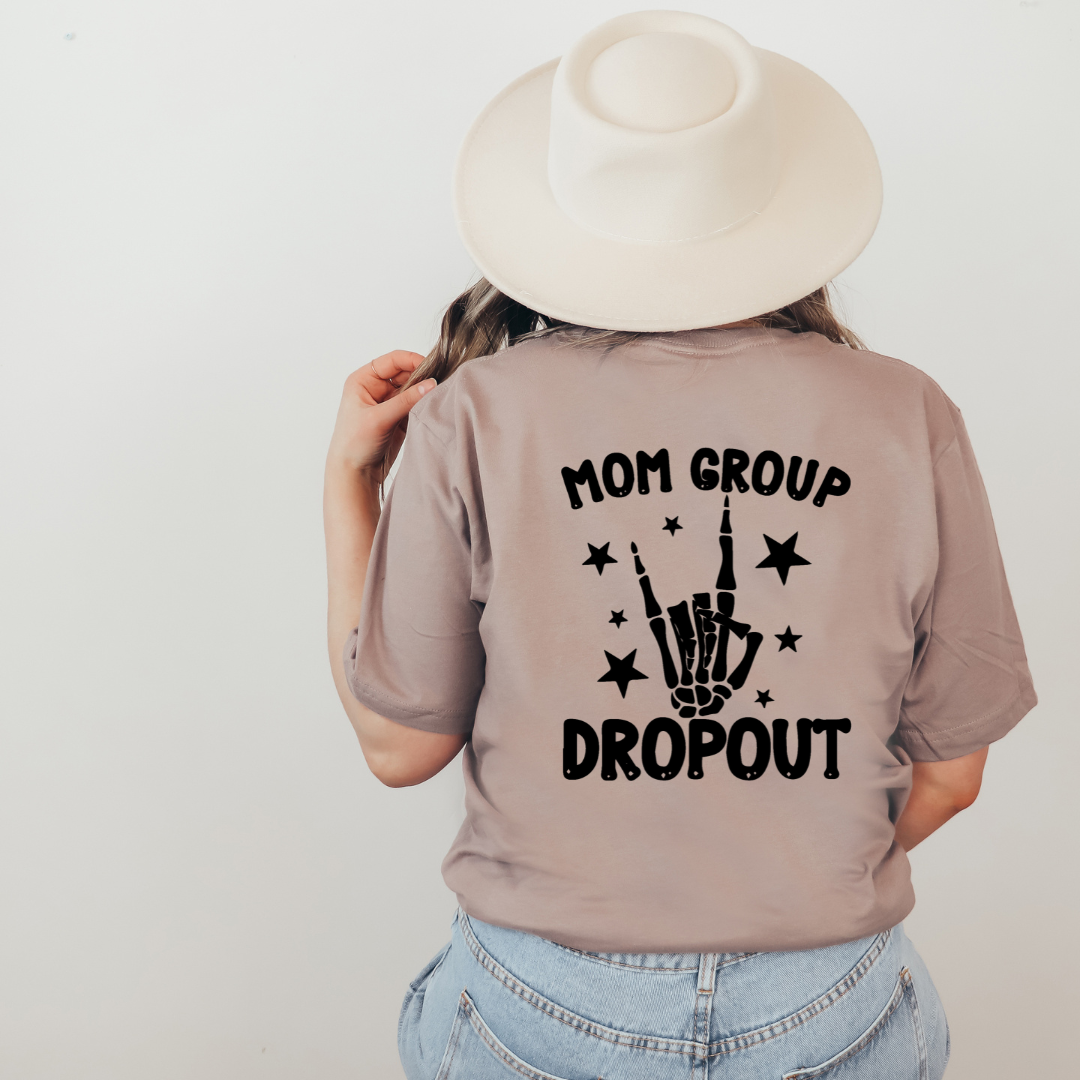 Mom Group Drop Out Tee - Pebble, Soft Cream and Mustard