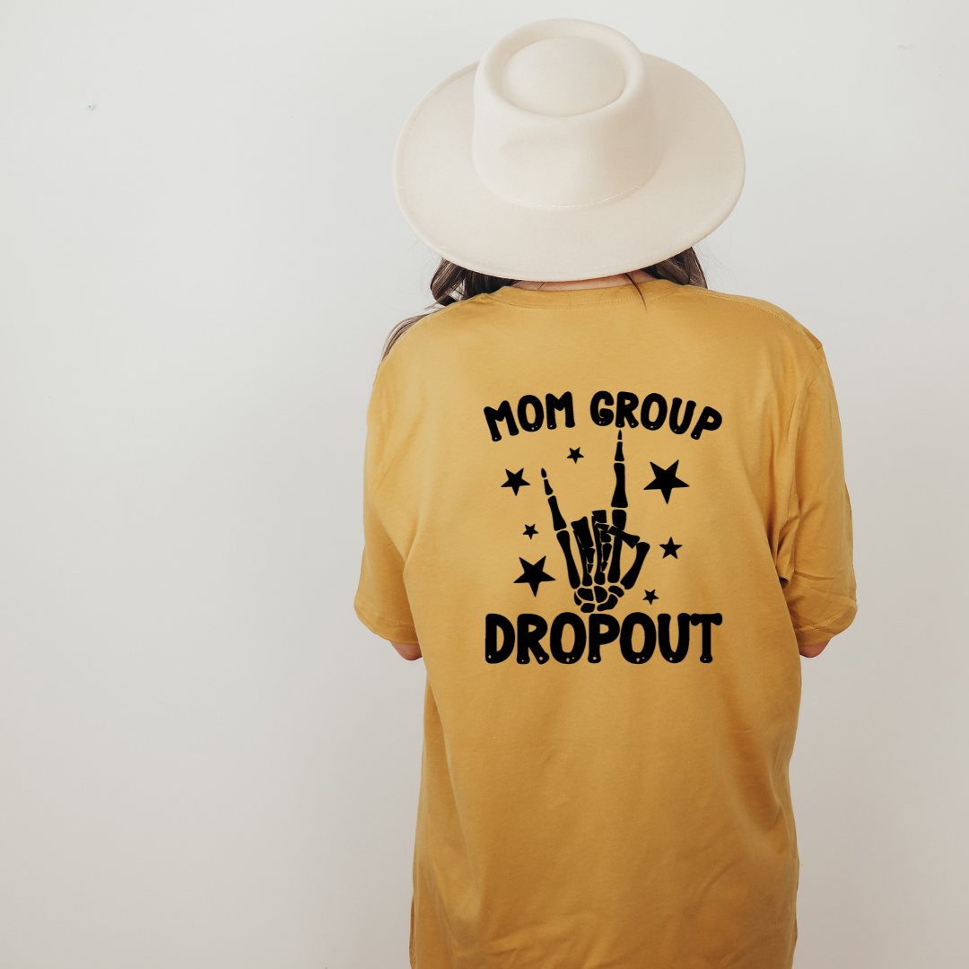 Mom Group Drop Out Tee - Pebble, Soft Cream and Mustard